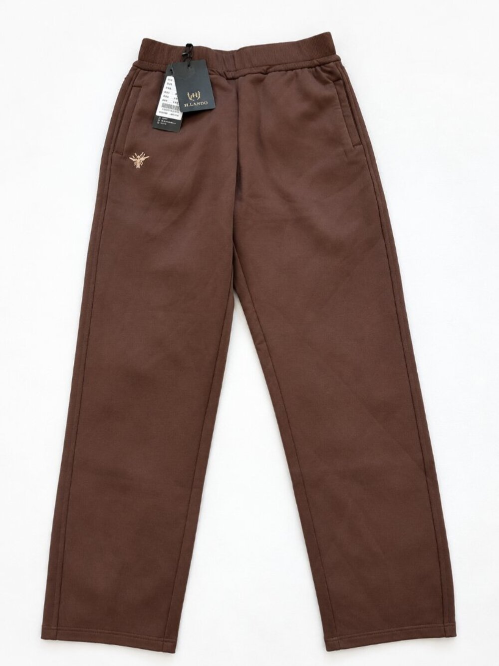NWT H.Sandu Heavyweight Knit Joggers Brown Size M Embroidered Streetwear Pants